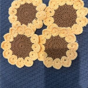 Crochet Sunflower Coasters